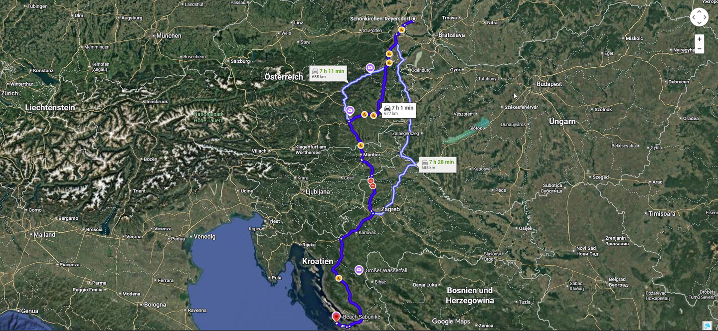 Route nach/to Zaton